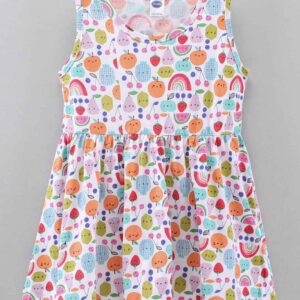 Sleeveless Frock Fruit Print