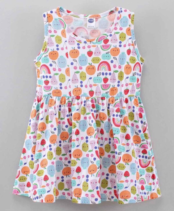Sleeveless Frock Fruit Print