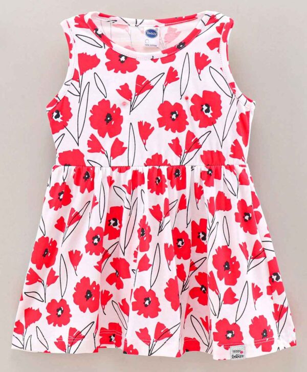 Sleeveless Frock Ice Floral Print