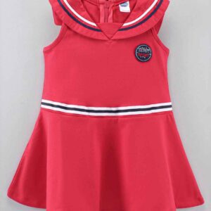 Sleeveless Cotton Frock Placement Print
