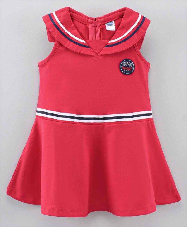 Sleeveless Cotton Frock Placement Print