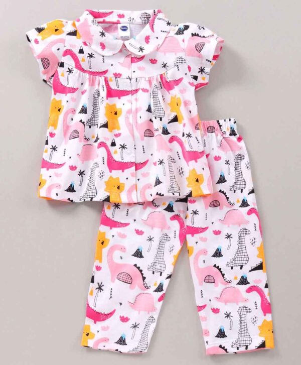 Cap Sleeves Night Suit Dino Print