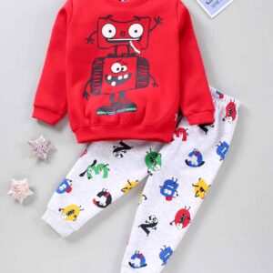 Full Sleeves Winter Wear Suit Robots Print