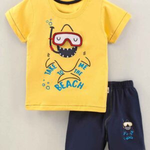 Half Sleeves T-Shirt & Shorts Set Animal Print