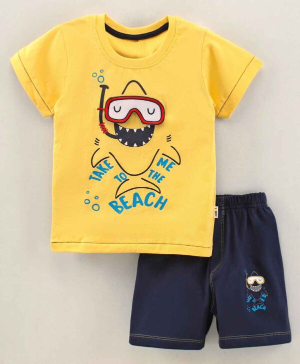 Half Sleeves T-Shirt & Shorts Set Animal Print