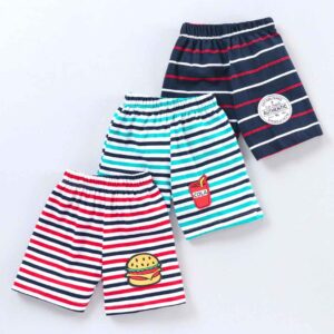 Shorts Striped Print Pack Of 3