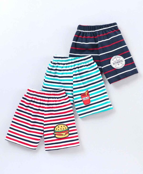Shorts Striped Print Pack Of 3