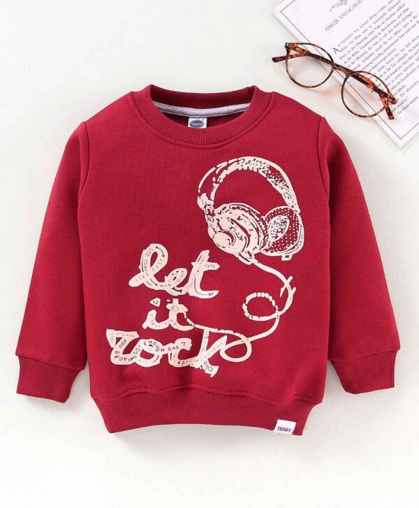Full Sleeves Light Winter Sweatshirt Text Print