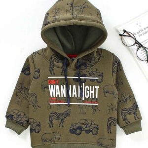 Full Sleeves Light Winter Hoodie Text Print
