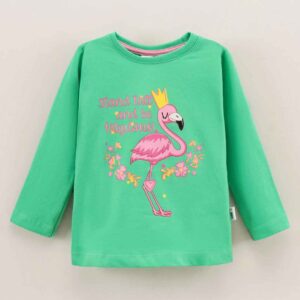 Cotton Full Sleeves T-Shirt Flamingo Printed