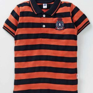 Half Sleeves Stripe Tee Cub Embroidery