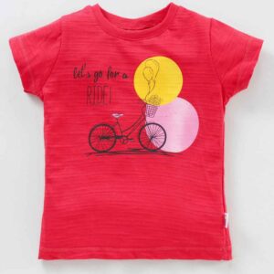 Half Sleeves Top Bicycle Print