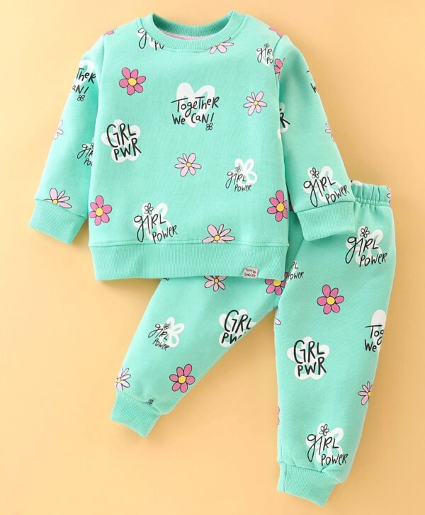 Fleece Full Sleeves Winter Wear - Sea Green