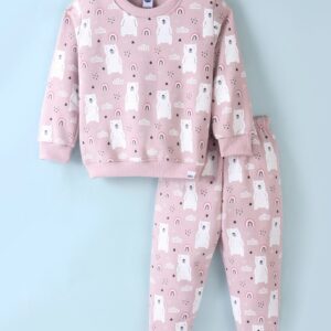 Fleece Full Sleeves Bear Printed Winter